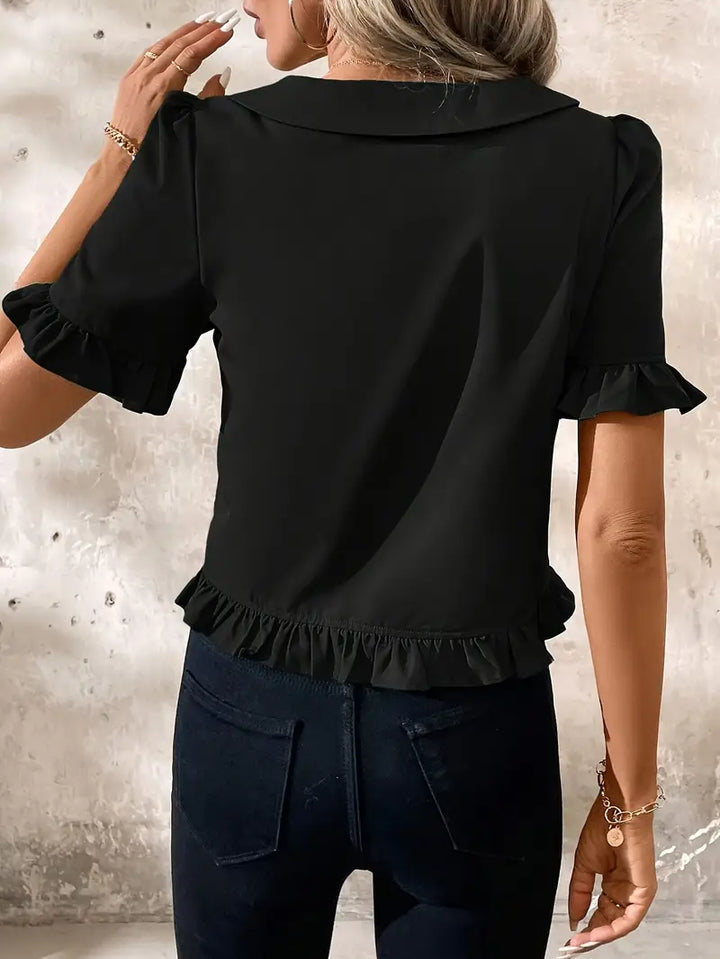 Foteini - Elegant Short Sleeve Blouse