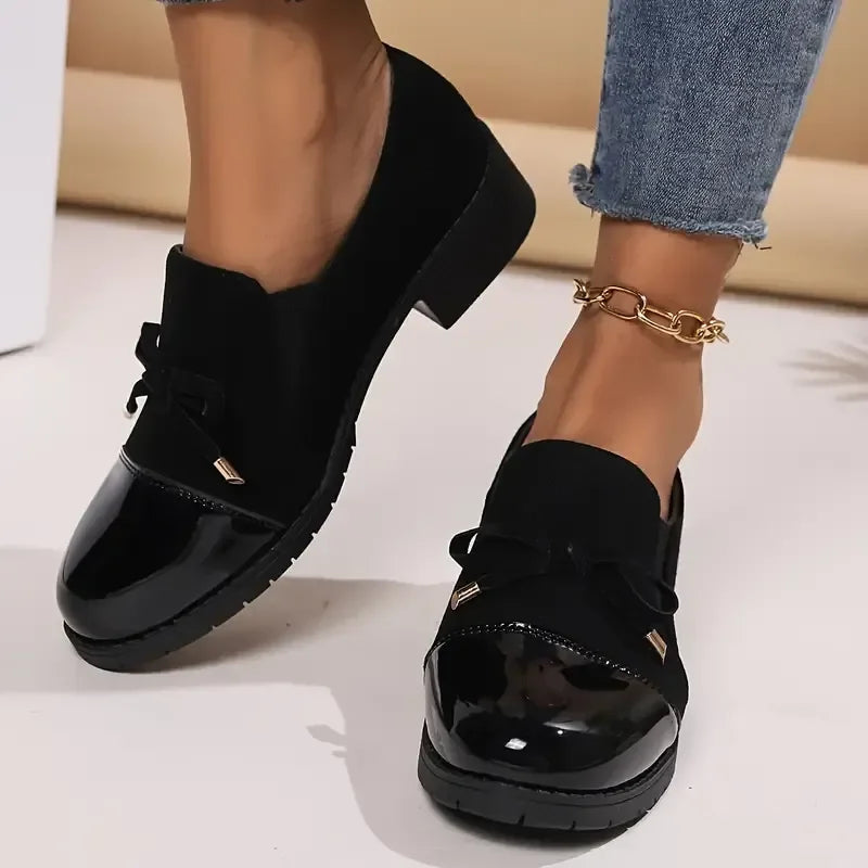 Azahra - Elegant Slip-On Loafers With Bow