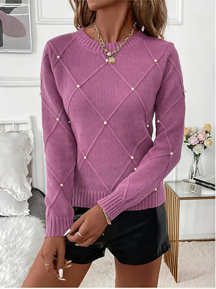 Turid - Elegant Long Sleeve Kinitted Sweater