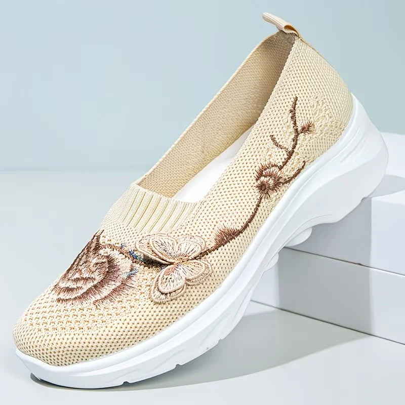 Leetha - Butterfly Embroidered Loafers
