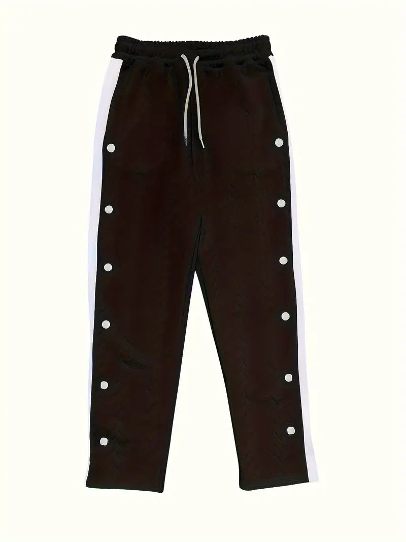 Jonass - Knitted Wide-Leg Trousers with Side Buttons