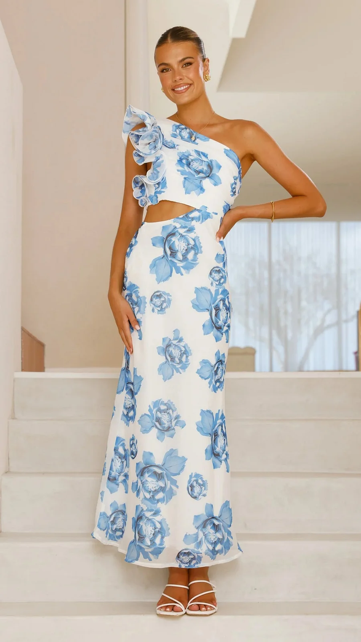 Dorothy - Sleeveless Long Dress With Floral Design