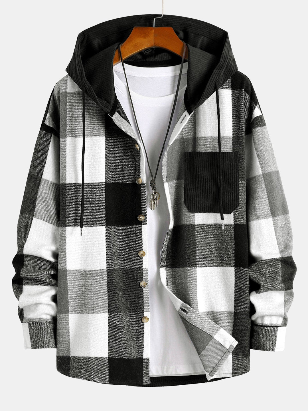 Gaston - Flanel Ruit Hooded Shirt