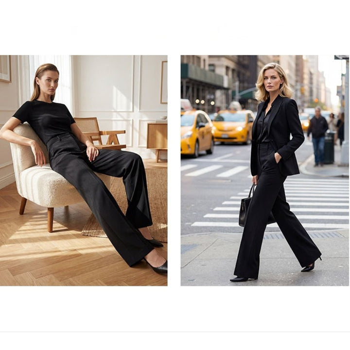 Linaya - High Waisted Suit Trousers