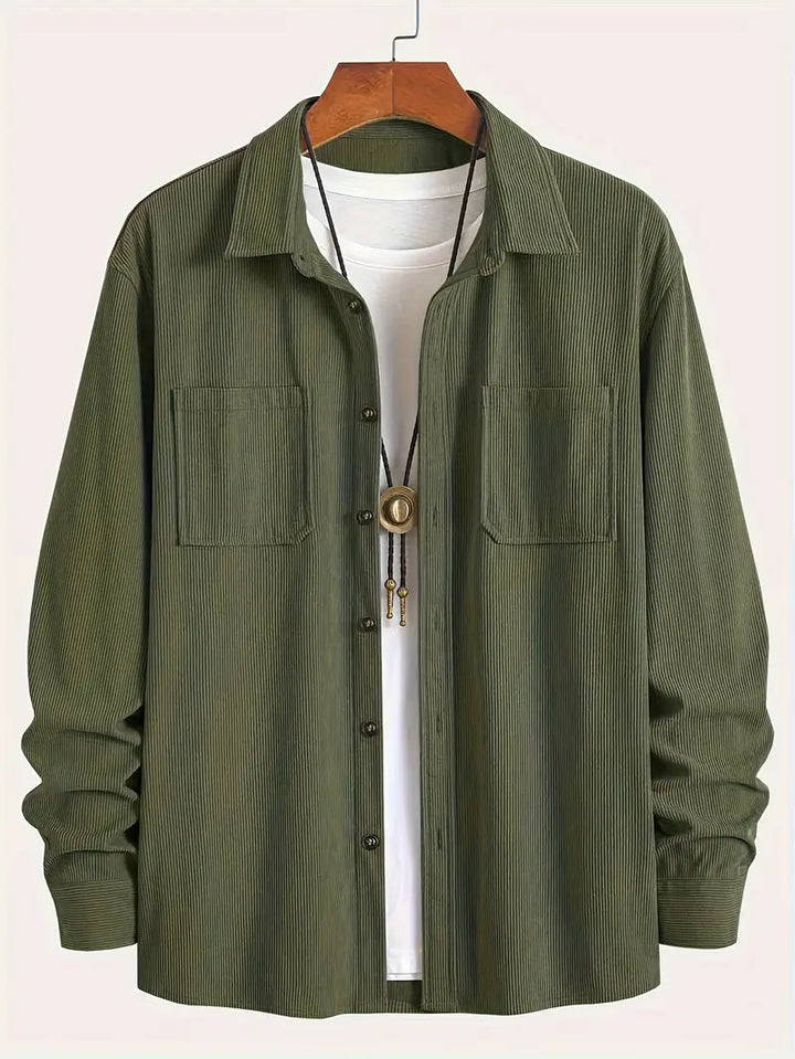 Rickey - Casual Corduroy Button-Up Shirt