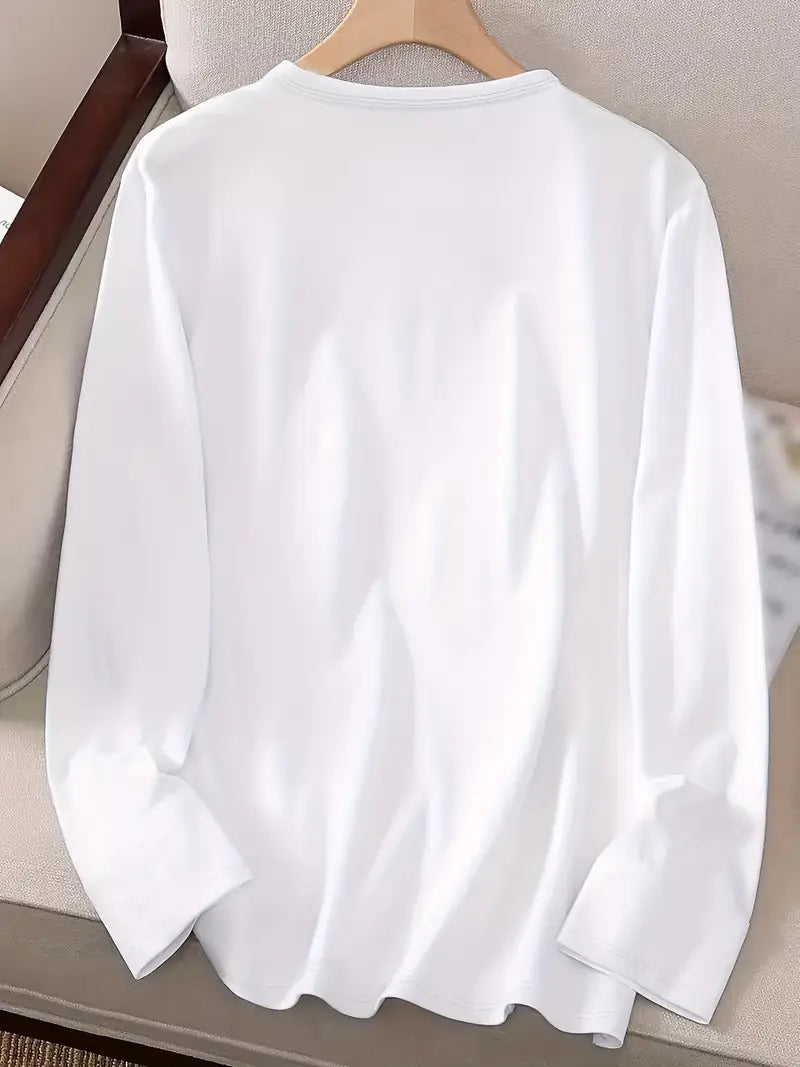 Odalina - Casual Smiley Wink Printed T-Shirt