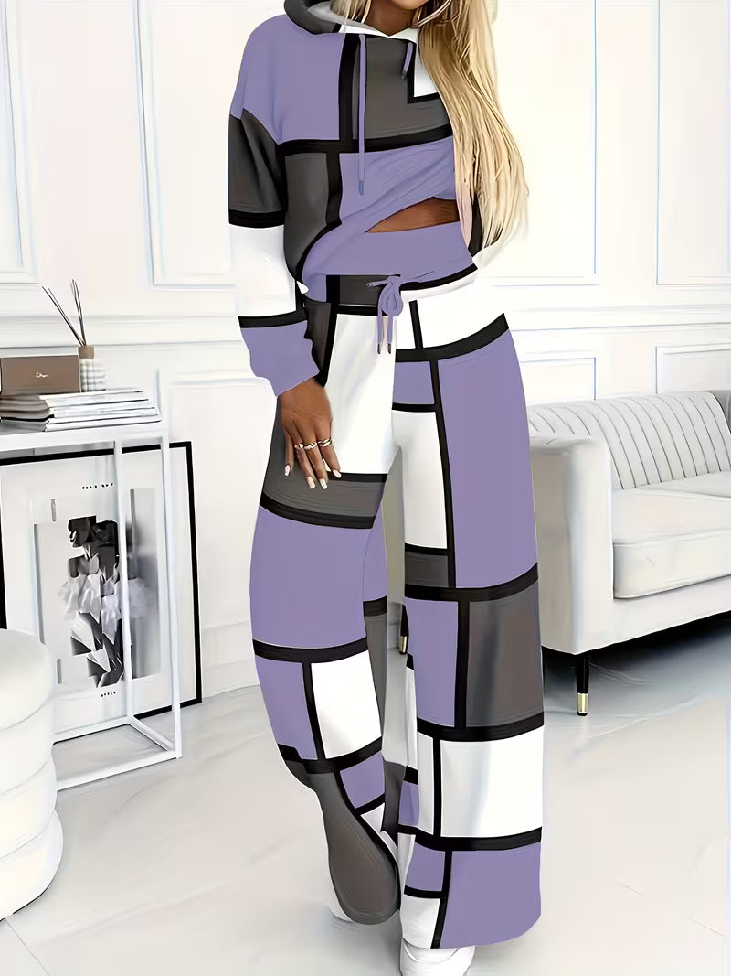 Loana - Casual Color Block Two-Piece Set