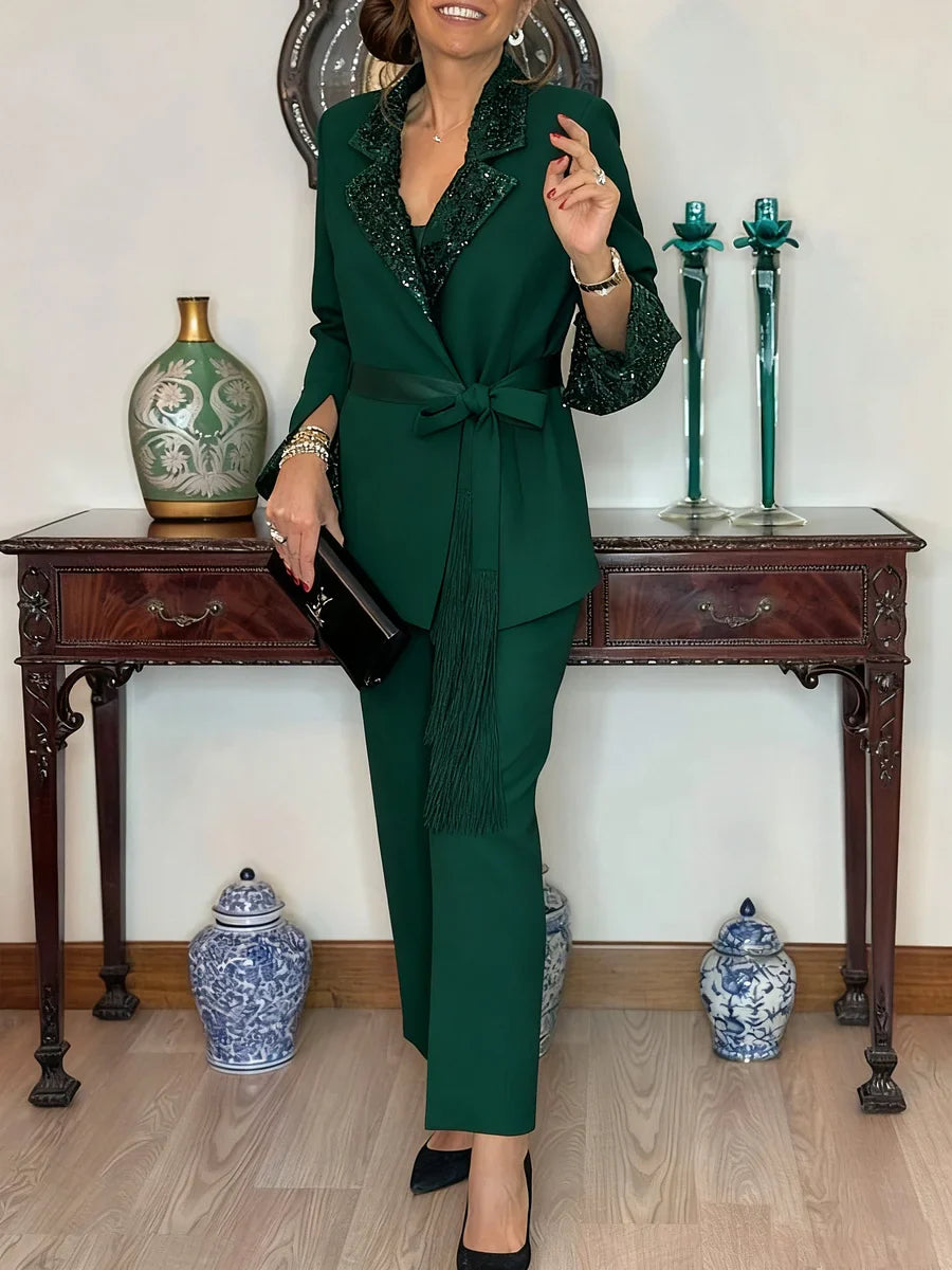 Nitzanit - Elegant Jacket And Trouser Two Piece Set