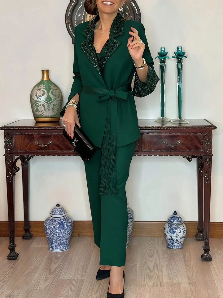 Nitzanit - Elegant Jacket And Trouser Two Piece Set