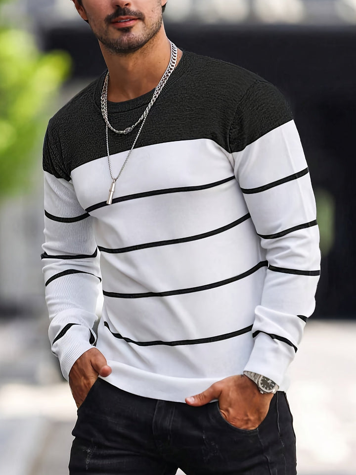 Valinat - Casual Striped Sweater With Long Sleeve