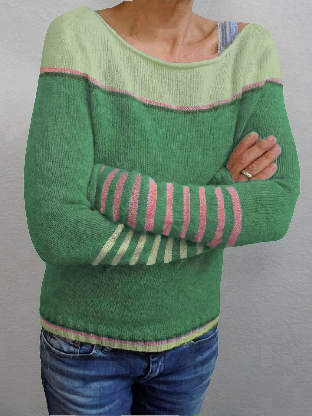 Katharina - Long Sleeve Striped Sweater