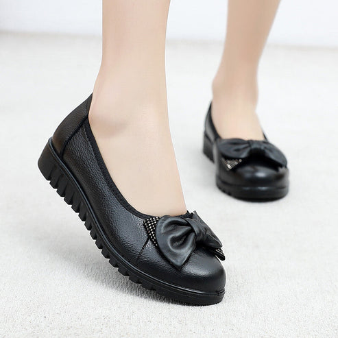 Opheinova - Flats With Bow and Chunky Ridged Soles