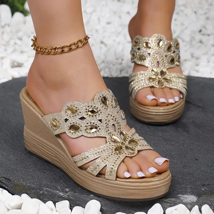 Lakeisha - Rhinestone Heeled Sandals