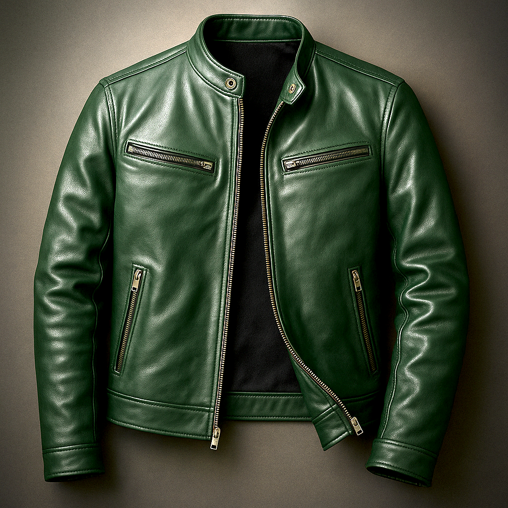 Jaromir - Vintage Leather Jacket With Zipper