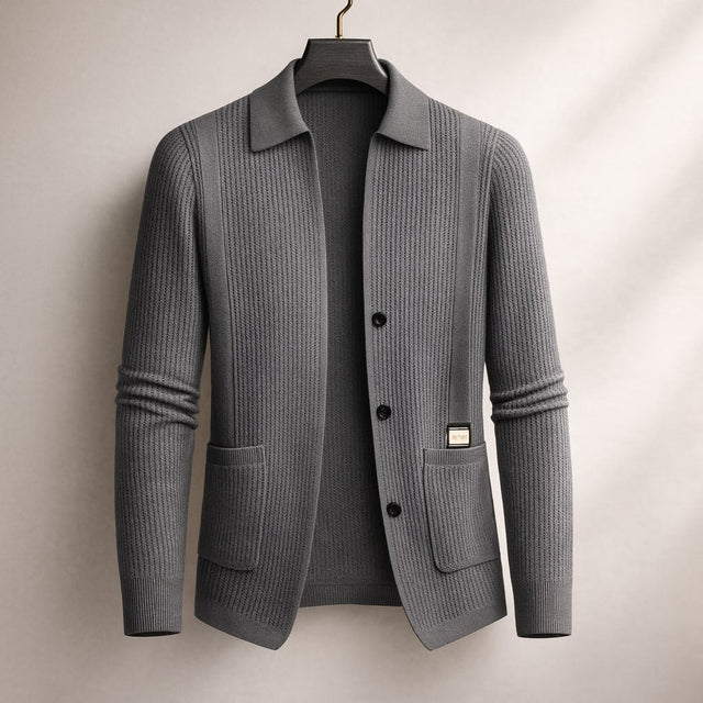 Nawed - Slim Fit Lapel Knit Cardigan