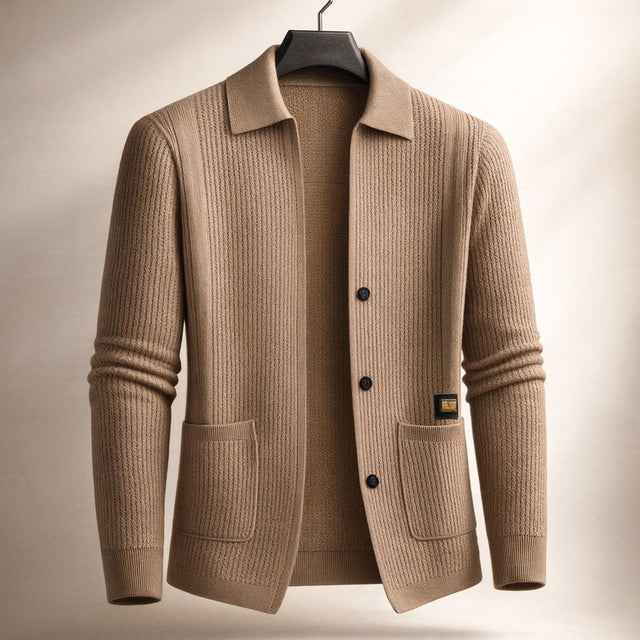 Nawed - Slim Fit Lapel Knit Cardigan