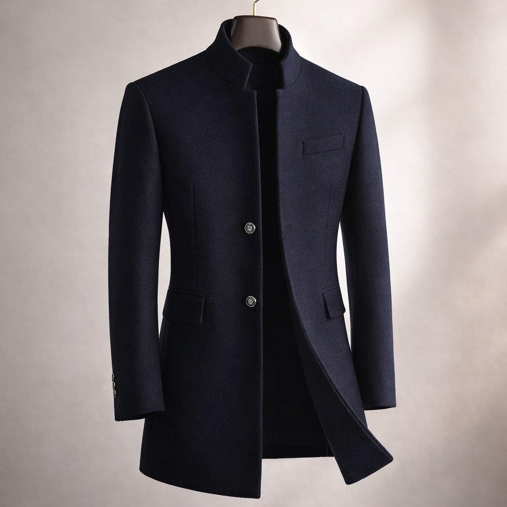 Dusko - Stand-Up Collar Coat With Button