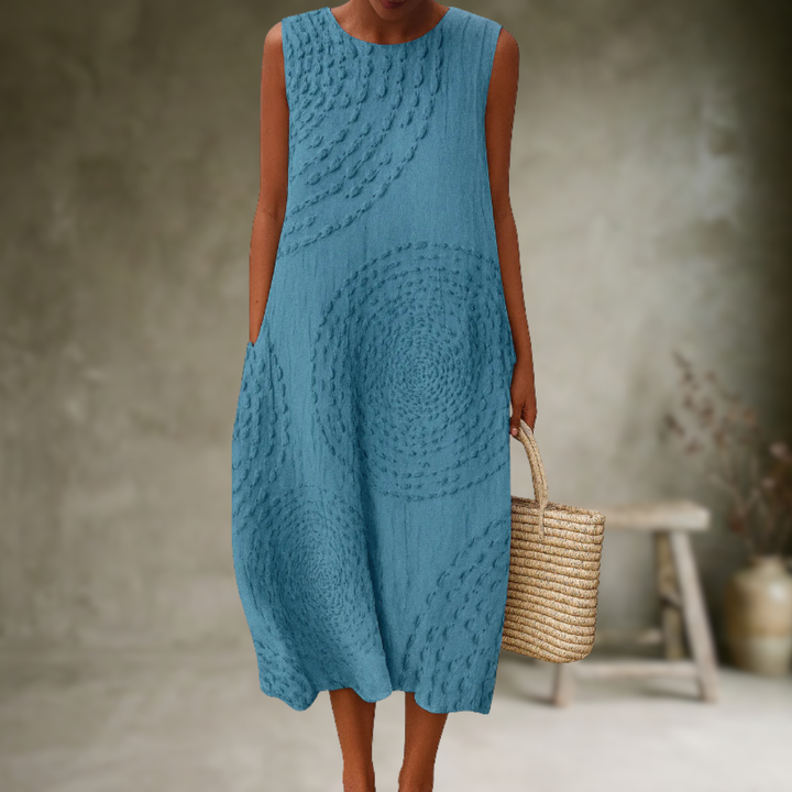 Natia - Sleeveless Cotton Midi Dress