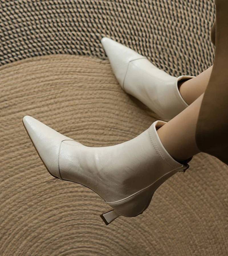 Lielah - Leather Ankle Boot With Zipper