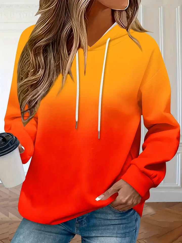 Areeqa - Gradient Color Drawstring Hoodie