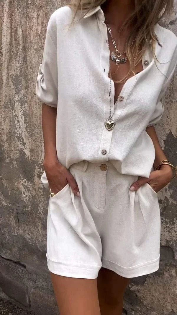 Sadie - Light Linen Short 2 Piece Set