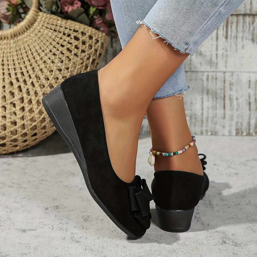 Camiiana - Breathable Non-slip Loafers With Bowtie