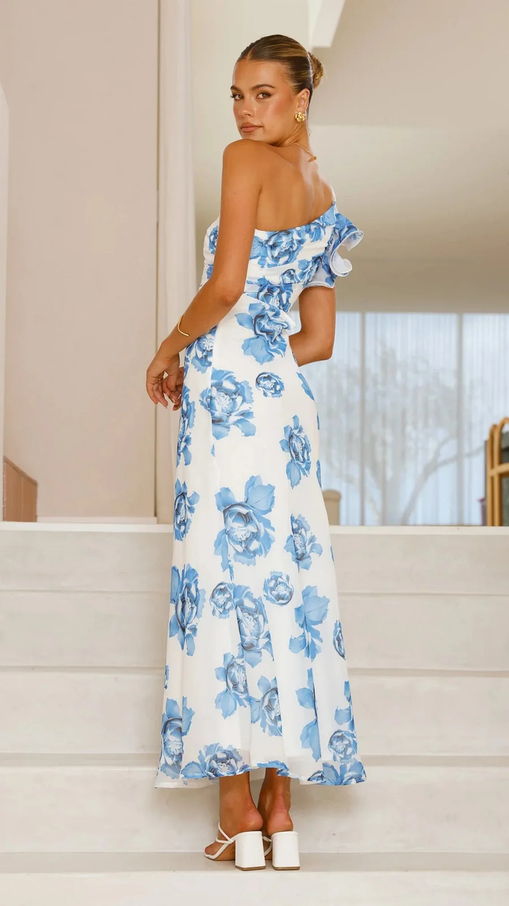 Dorothy - Sleeveless Long Dress With Floral Design