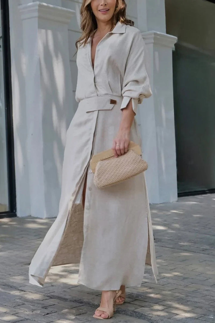 Simona - Cotton and Linen Maxi Dress