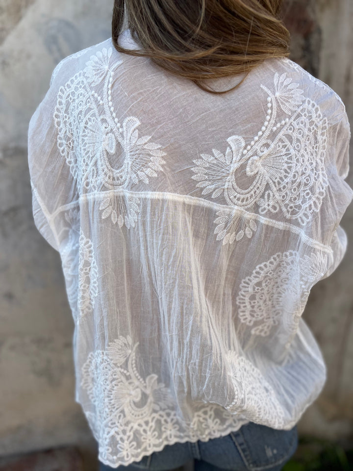 Nalini - Elegant Lace Embroidered Blouse
