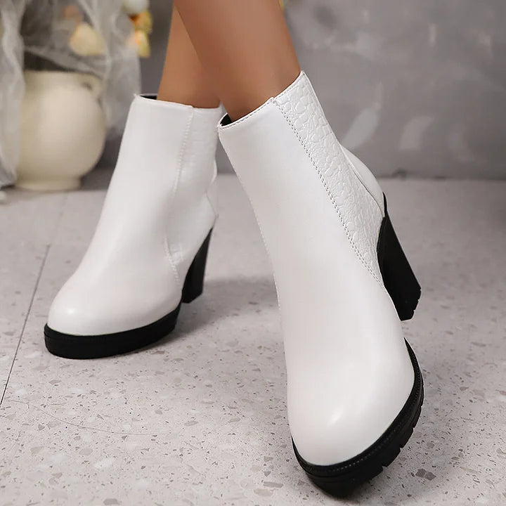 Noy - Leather Thick Heeled Shoes