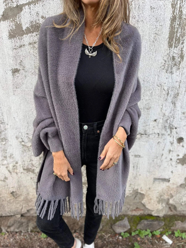 Ellyse - Long Sleeve Fringe Coat