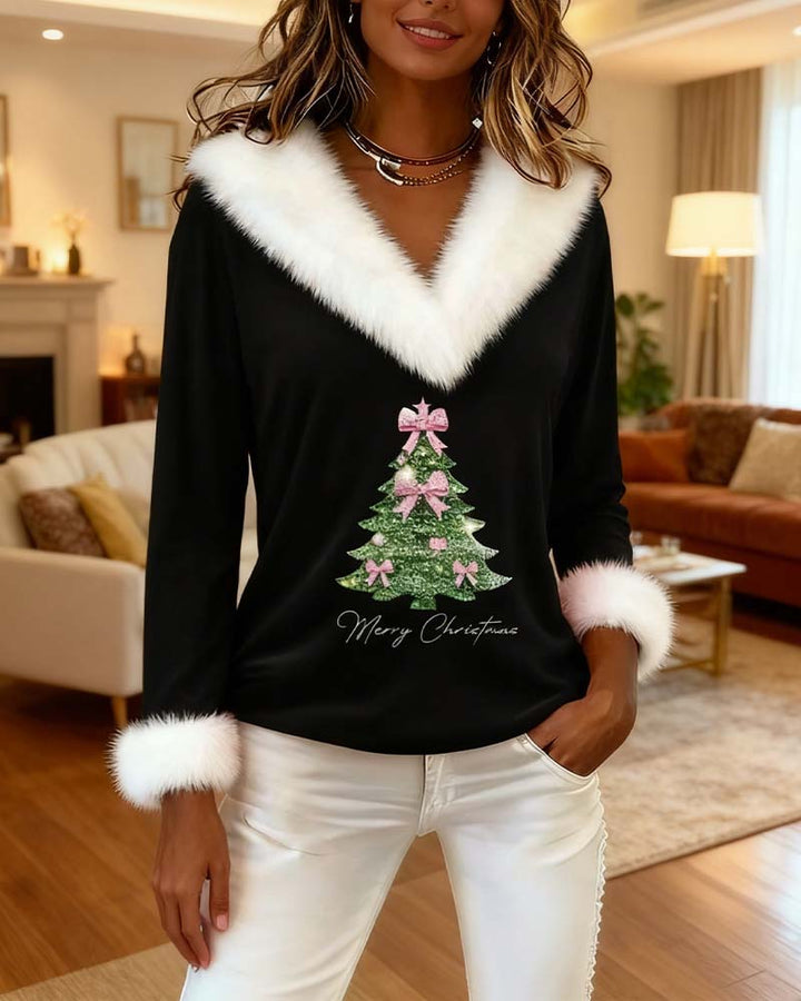 Janika - Warm Christmas V-Neck Sweater