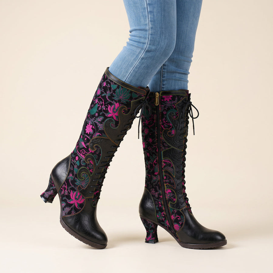 Kataranita - Leather Orthopedic Boot With Printed