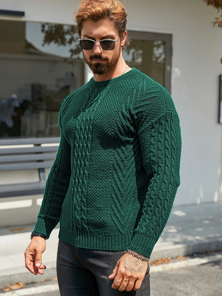 Adelas - Classic Cable Knit Crew Neck Sweater