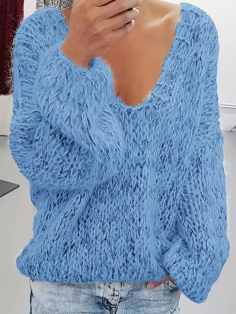 Lital - Elegant Soft Sweater With V-neck