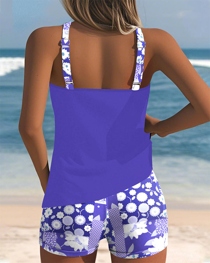 Maritta - Linen Printed Swimsuit