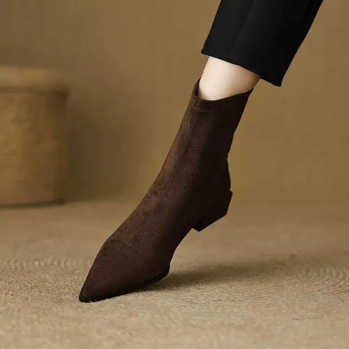 Palelle - Suede Ankle Boots With Pointed Toe