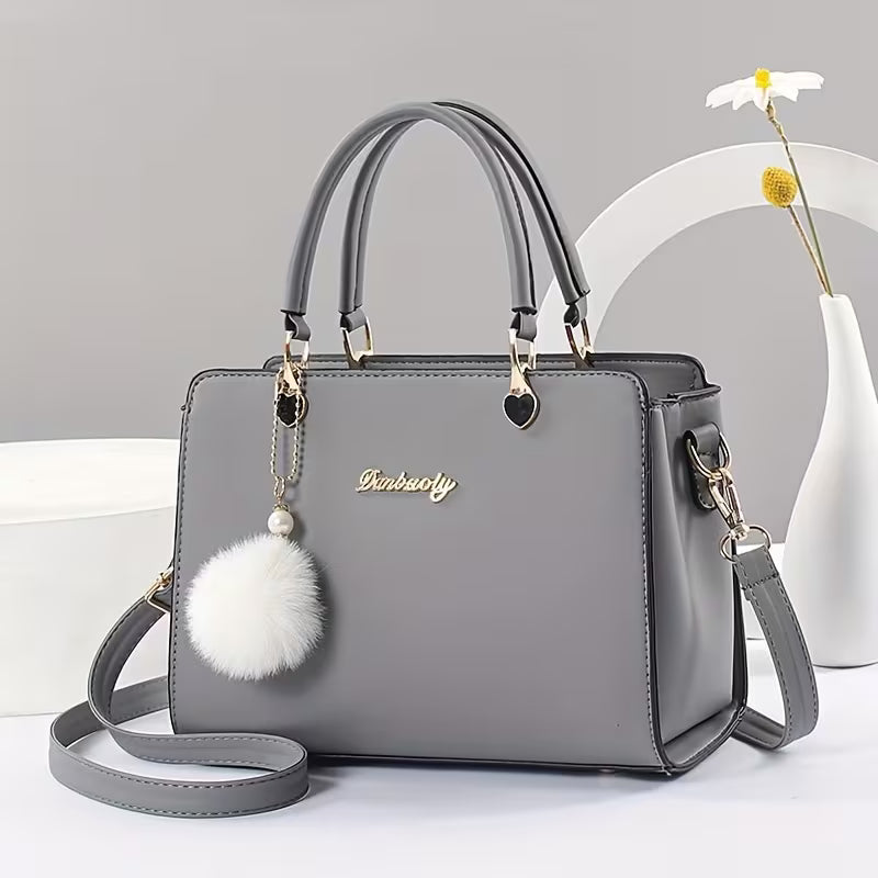 Samietta - Handbag With Pom-Pom Charm and Shoulder Strap