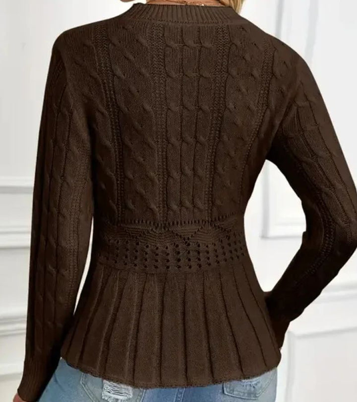 Olena - Knitted Sweater With Peplum Hem