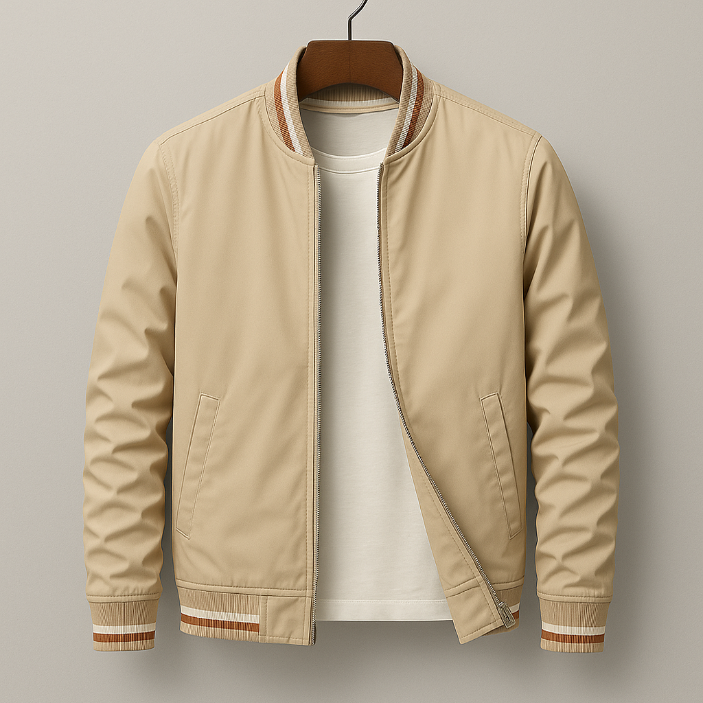 Gleb - Stylish Bomber Jacket with Stripe Details