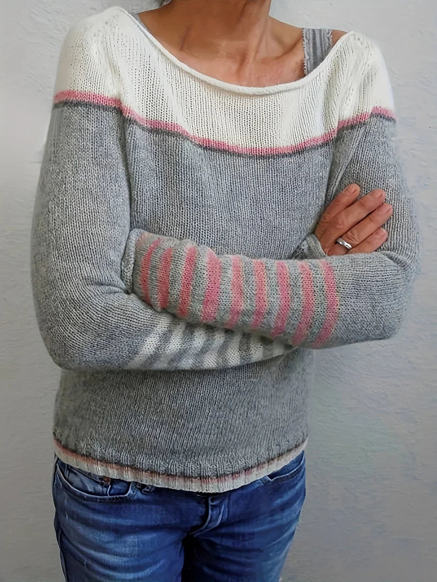 Talithia – Striped Knitted Long Sleeve Sweater