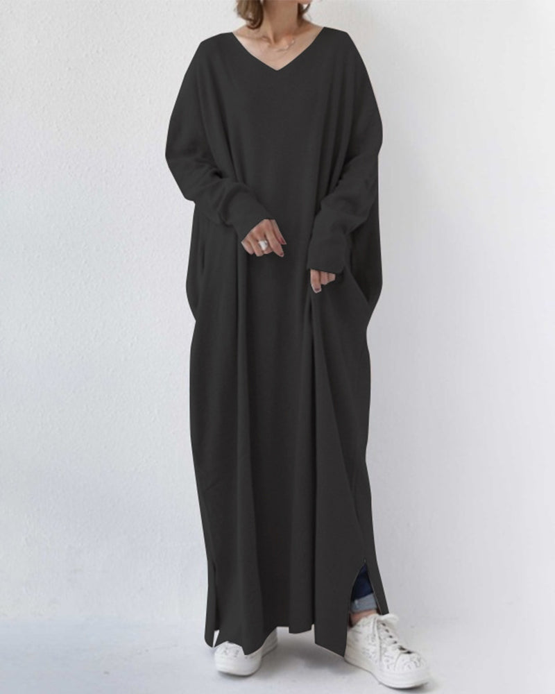 Bonita - Fashionable Long Sleeve V-Neck Dress