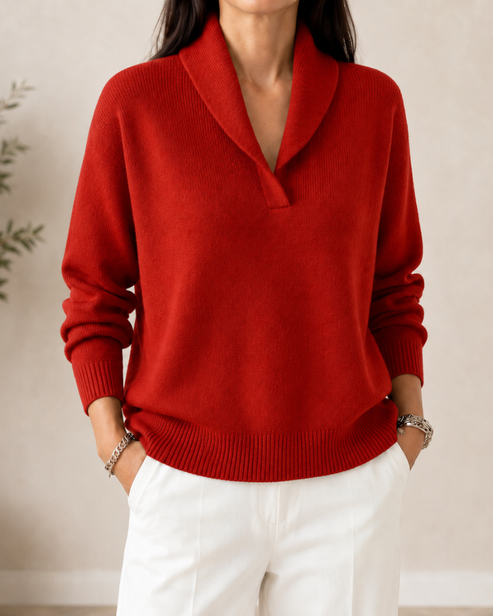 Roweora - Long Sleeve V-Neck Sweater