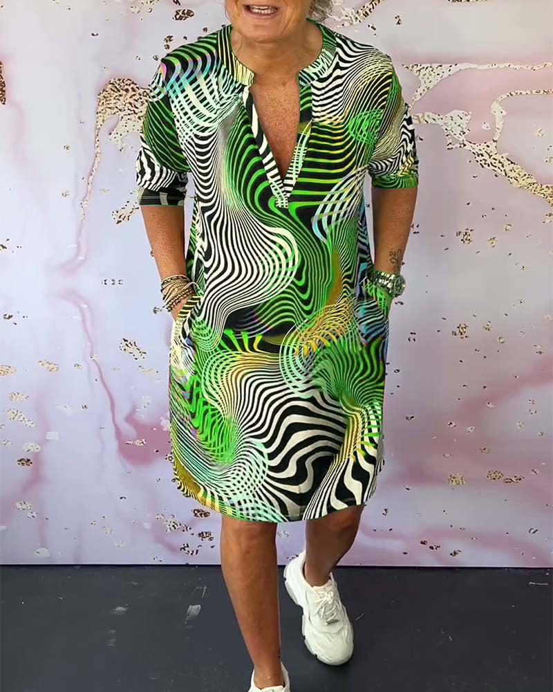 Diane - Colorful V-Neck Dress