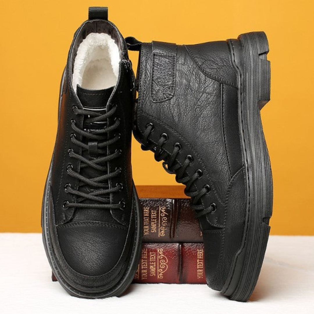 Patterson - Lace-Up Leather Ankle Boots