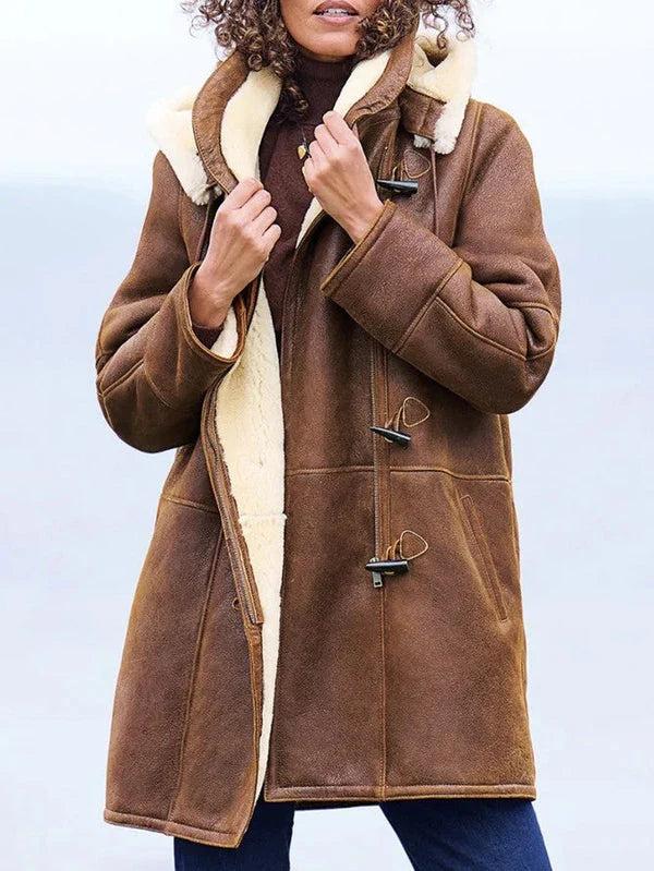 Zulika - Faux Suede Shearling Coat