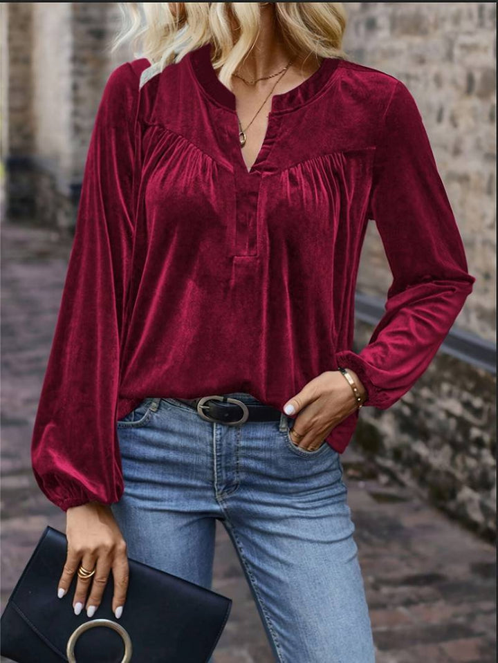 Lihi - Comfort Long Sleeve V-Neck Top