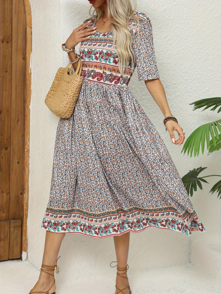 Jeeni - Short Sleeve Floral Printted Dress