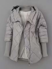 Solargrid - Jacket With Hood and Diamond Quilted Pattern