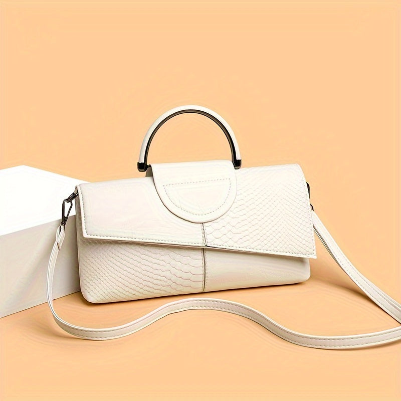 Samiis - Retro Crocodile Handbag With Zipper